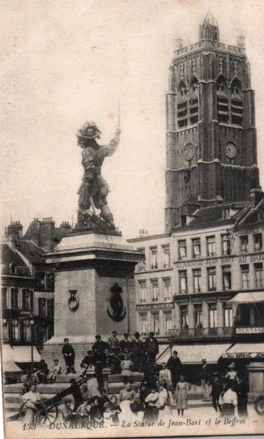 Carte Postale - Dunkerque - Nord - 59 -  La Statue De Jean Bart Et Le Beffroi