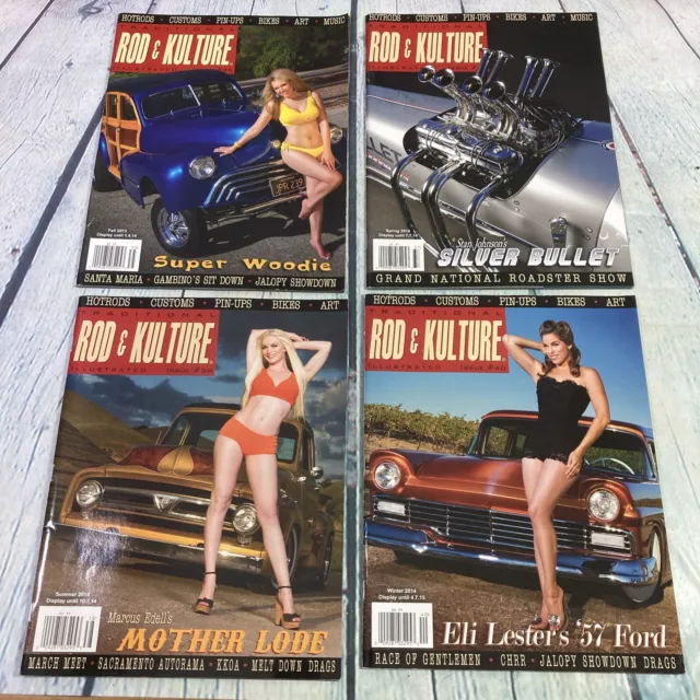 4 Traditional Rod Kulture Illustrated Magazines Hot Rods Pin Ups Art Bikes TRK-9