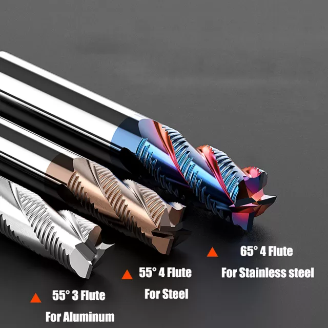 SOLID CARBIDE ROUGHING End Mill 55° 4 Flute For Steel, Aluminum, Stainless  steel £4.45 - PicClick UK