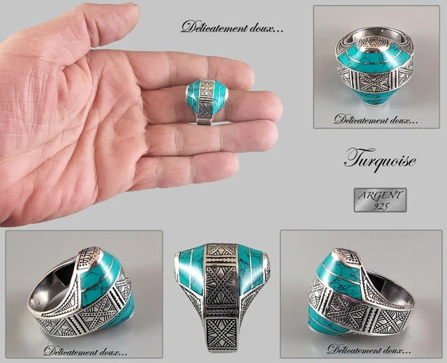 Bague artisanale en argent avec lapis lazuli - taille 17,5