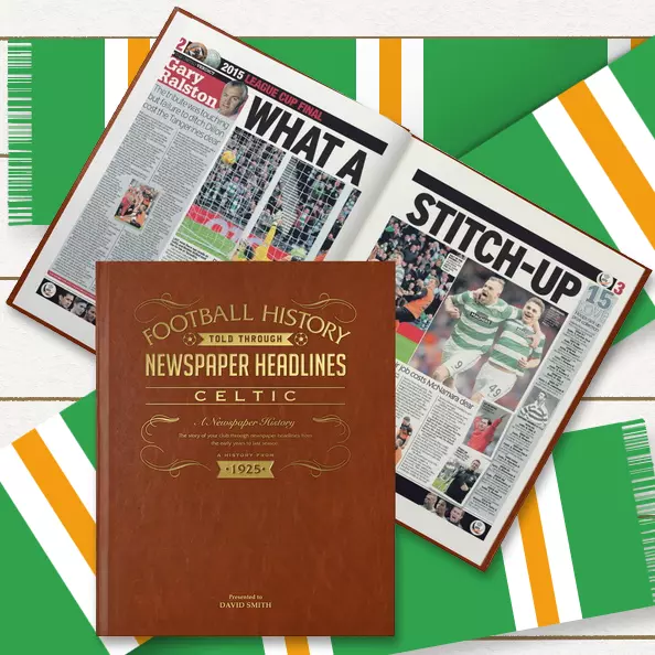 Celtic FC  Fan Gift  Personalised Football History Book Christmas Xmas Hoops