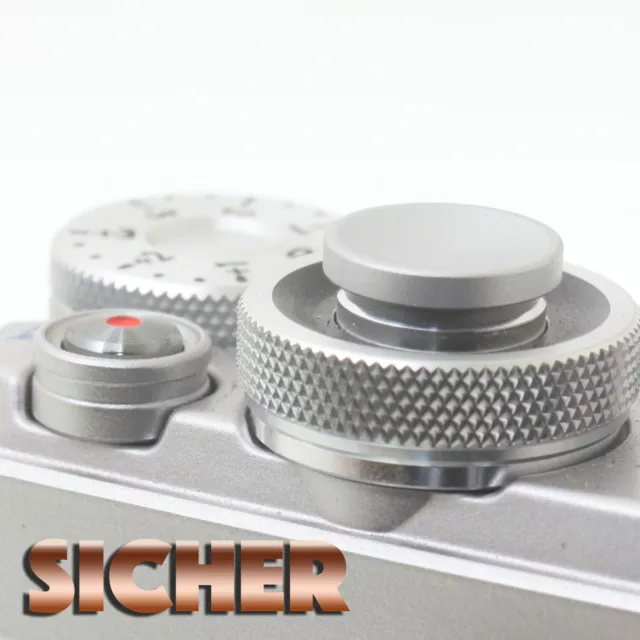 SICHER Soft Release Shutter Button for Cameras. Quality Brass. SILVER Concave.