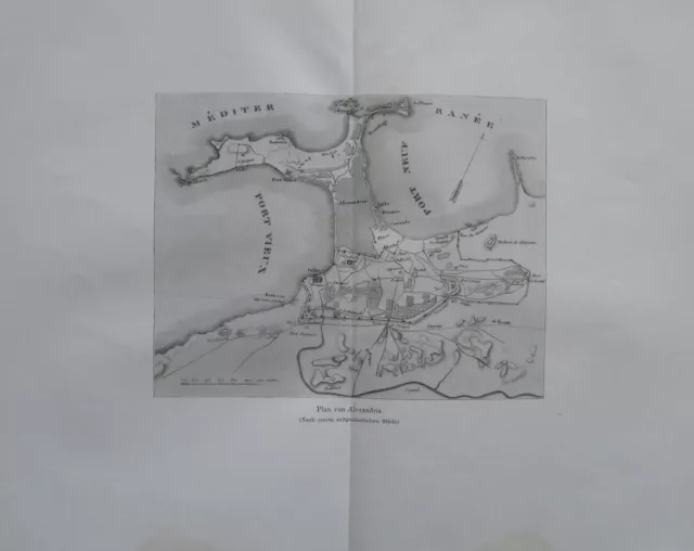 1914 Plan von Alexandria Ägypten Egypt - Alte Karte Stadtplan Druck Antique Map