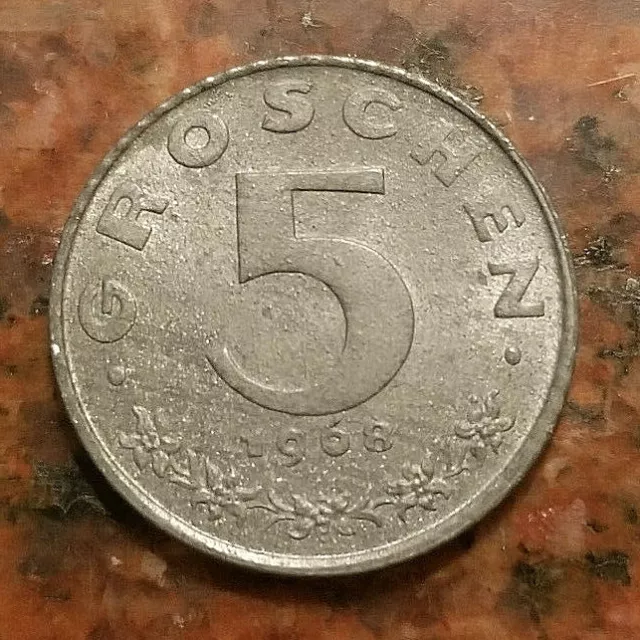 1968 Austria 5 Groschen Coin - High Grade - #5677