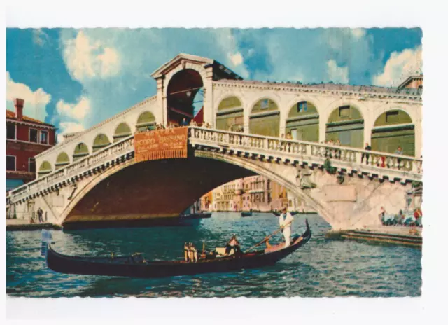 Venice The Rialto Bridge Venezia Italy Rare Vintage Postcard