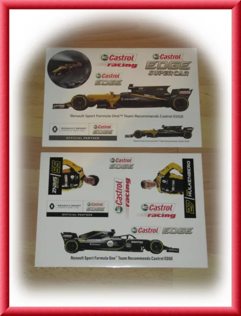 CASTROL Aufkleber EDGE Racing Stickerbogen 2 Sticker Renault Sport Formel 1 ab