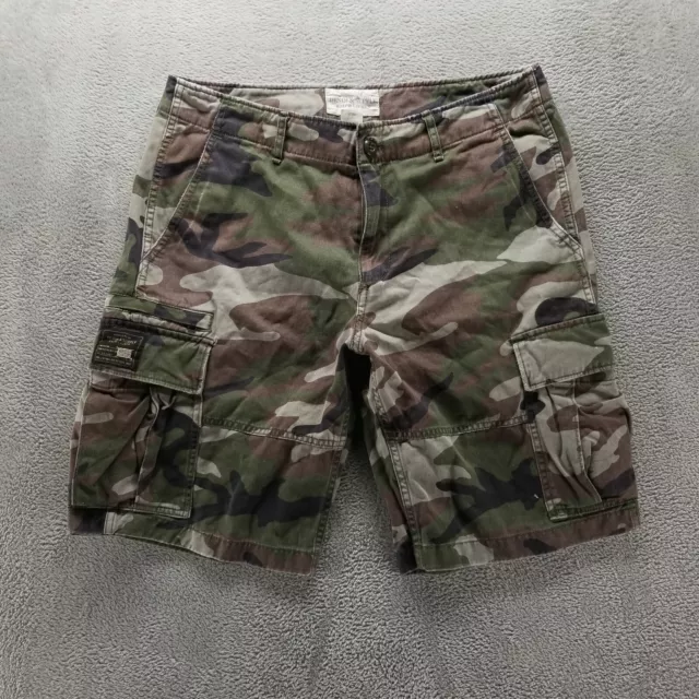 Denim & Supply Shorts Mens 33 Green Camo Cargo 10" Classic Baggy Outdoors Canvas