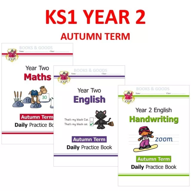 KS1 Sats Year 2 Maths English Handwriting Autumn Daily Practice Books Ages 6-7