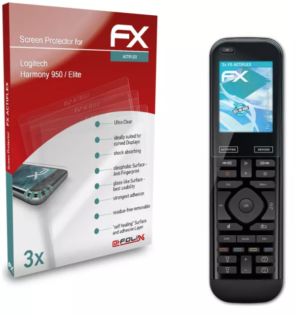 atFoliX 3x Écran protecteur pour Logitech Harmony 950 / Elite clair&flexible