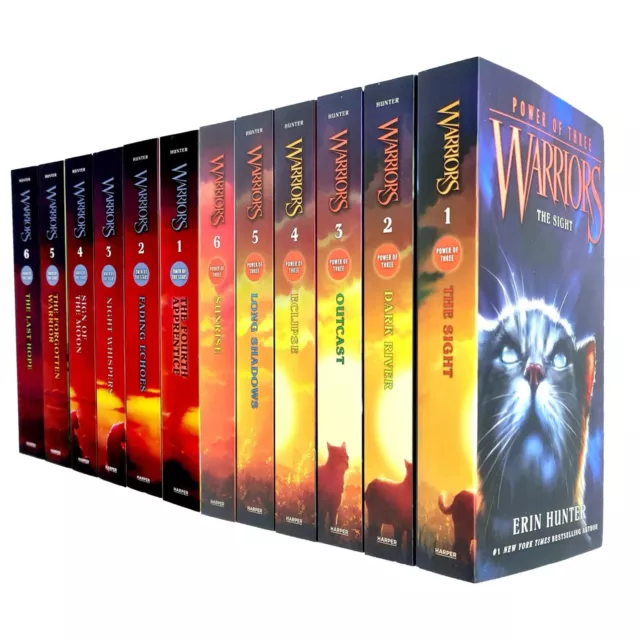 Warriors: Power of Three & Omen of the Stars Series by Erin Hunter 12 Books - PB