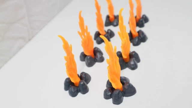 PLAYMOBIL FEU DE camp x8 flamme feu feu feu médiéval château use 3666 ...