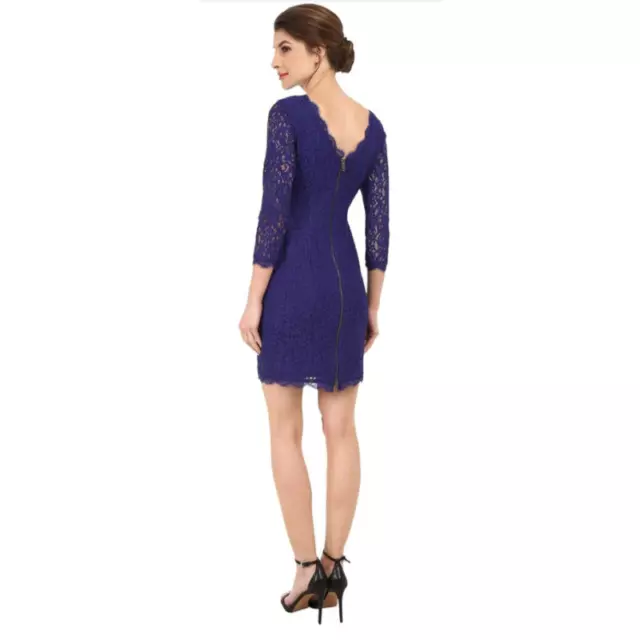 Adrianna Papell Lace Sheath Dress Size 8 in Royal Blue