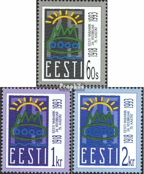 Briefmarken Estland 1993 Mi 200-202 gestempelt