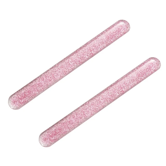2X per Unghie Nel Vetro Crystal Nail Shiner Buffer con Portat O4R5