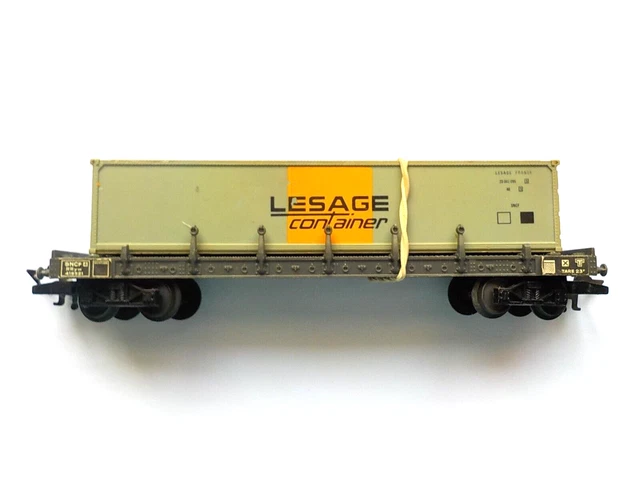 Wagon Plat à Bogies à Grumes JEP O - Tôle - Longueur 25 Cm - 1952 - Train Ancien