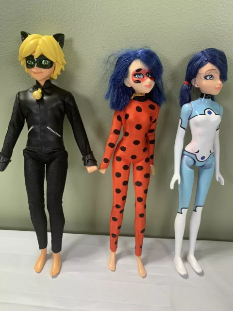 Bandai Miraculous Tales Of Ladybug Cat Noir 12" Figure Dolls  Original Bell Lot