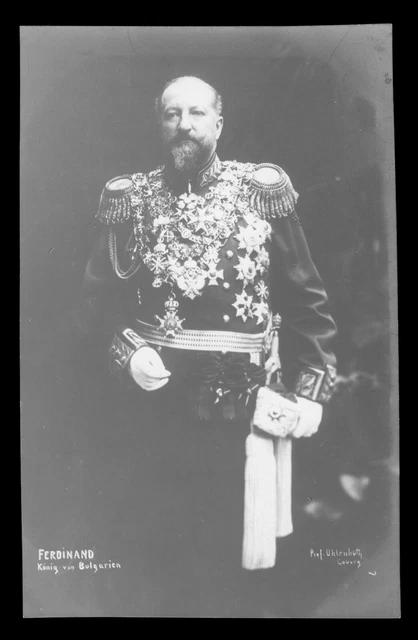 KÖNIG / ZAR Ferdinand von Bulgarien in Uniform mit Orden seltene
