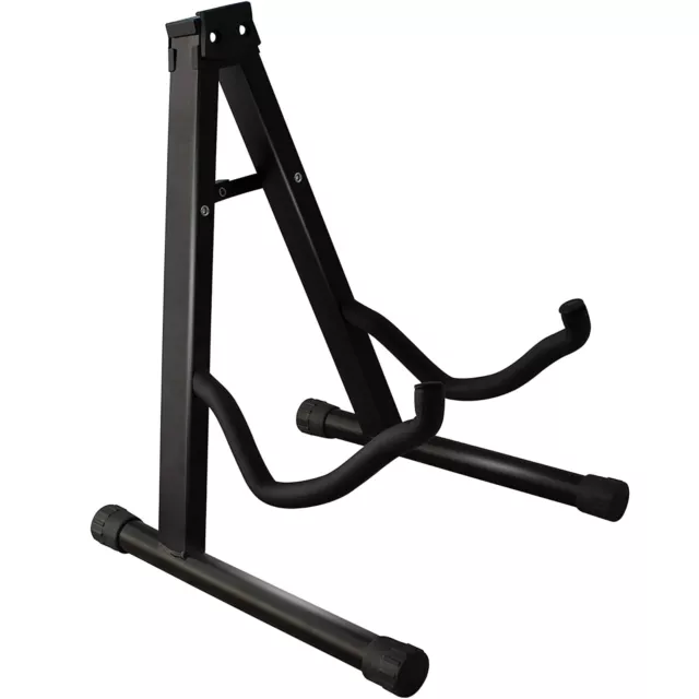 Folding Metal Guitar Stand Music Electric Acoustic Free Standing A Frame Stand