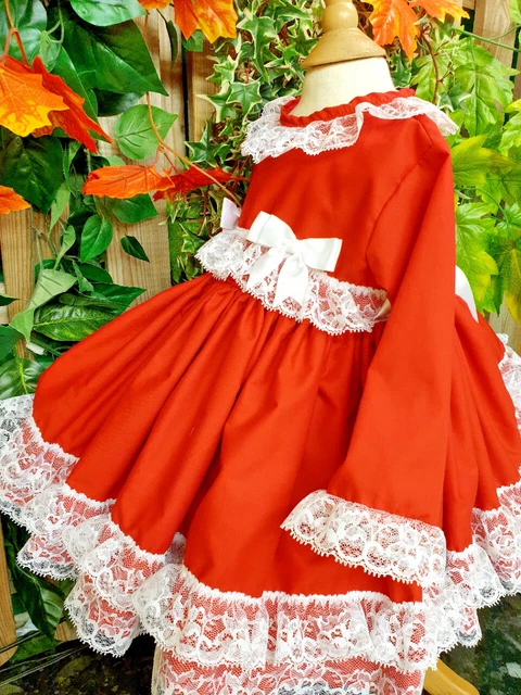 Dream  Sale 0-8  Years  Baby Girls Xmas Red White Twirly Skirt Traditional Dress