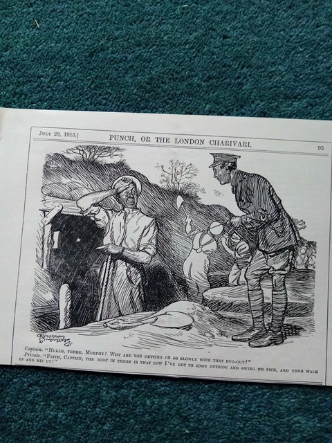 SA25 EPHEMERA 1915 ww1 cartoon punch Murphy in the dug out EUR 3,66 ...