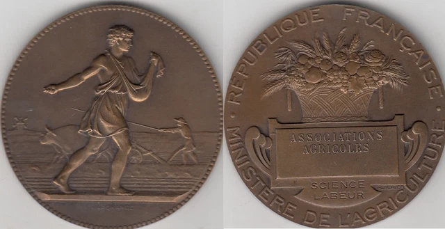 MEDAILLE EN BRONZE Ministere De L'agriculture Alphée Dubois EUR 10,00 - FR