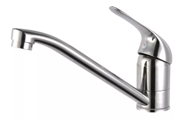 Kitchen Tap Mono Bloc Single Lever Swivel Long Neck Chrome 40mm Sink Mixer Taps