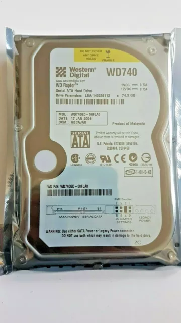 74.3 GB Western Digital Raptor WD740GD-00FLA1 10000rpm 8MB 3.5" Festplatte Neu