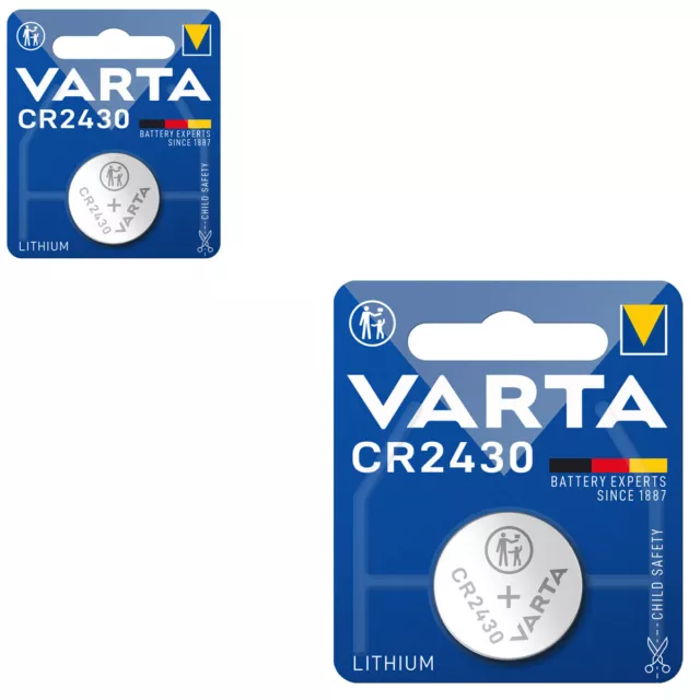 2x Varta Knopfzellen Lithium Batterien CR 2430 CR2430 3V Blister