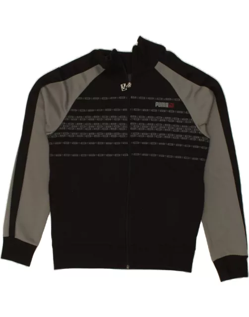 PUMA Mens Graphic Tracksuit Top Jacket Medium Black Colourblock Polyester AL05