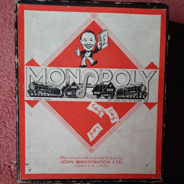 RARE VINTAGE 1930S Original Boxed Monopoly Board Game Components UK