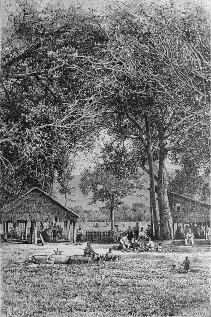 PHILIPPINES - THE SIASSI MARKETPLACE in the 19th century - Engraving from 19th
