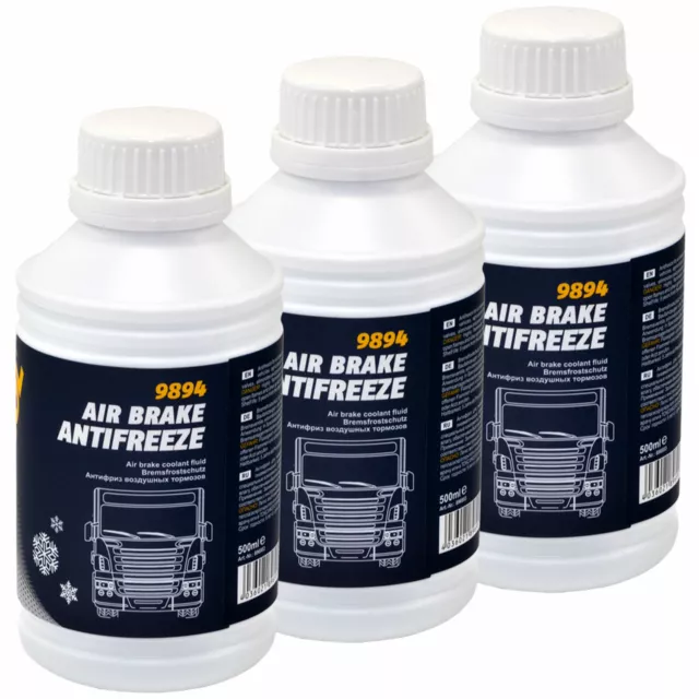 Antigel 3 X 500 ML Système de Frein à Air Comprimé Freinage Mannol 9894