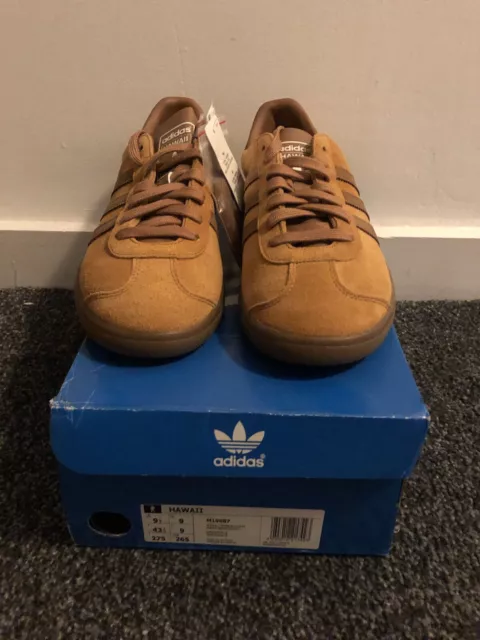 ADIDAS ORIGINALS HAWAII Trainers Island Series Brown UK Size 9