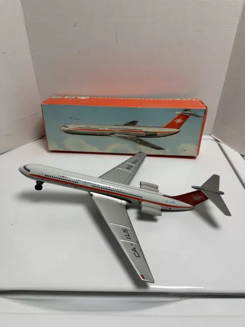 Vintage DDR VEB Soviet Il-62 Intercontinental Ca-Ils Friction Tin Toy Airplane