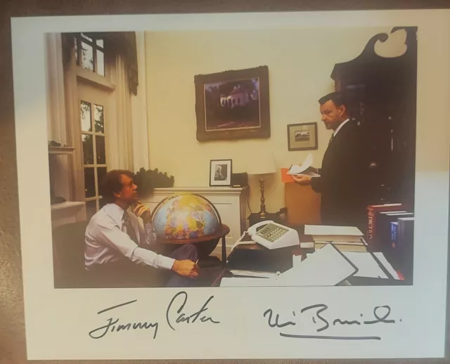 Jimmy Carter & Zbigniew Brzezinski Signed 8x10 Photo