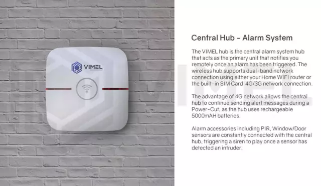4G Alarm System WIFI Wireless Quad Sensors PIR Window Door Security Camera 1080p 3