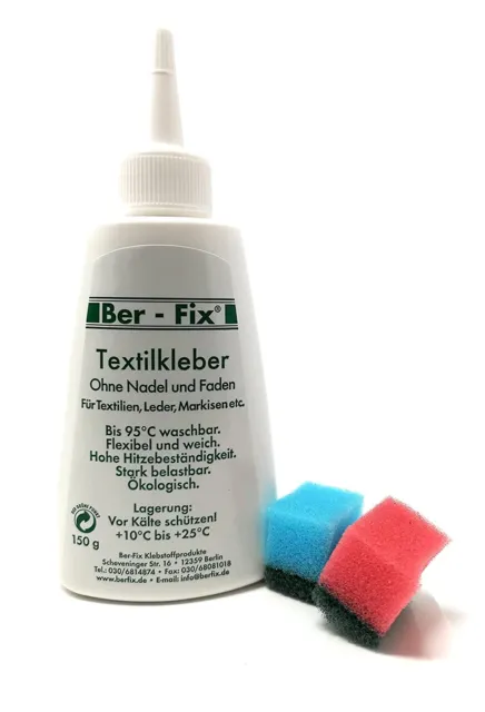 Ber-Fix Textilkleber 150g Stoffe Gewebe Leder Markisen Waschecht bis 95°C