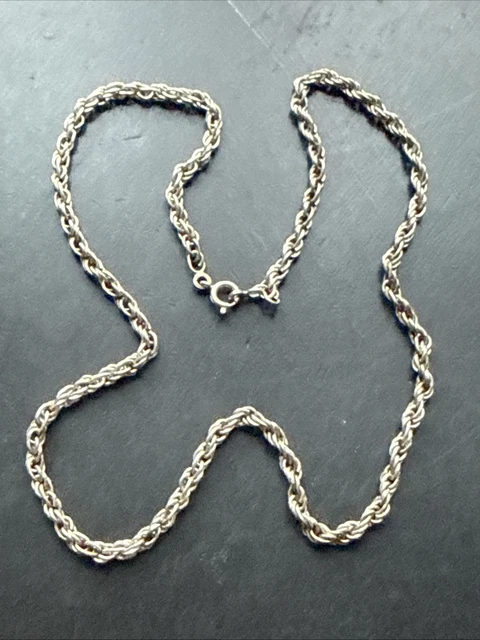 Collier Chaîne En Argent Massif 925 – Maille Art Nouveau – Simple Et élégant