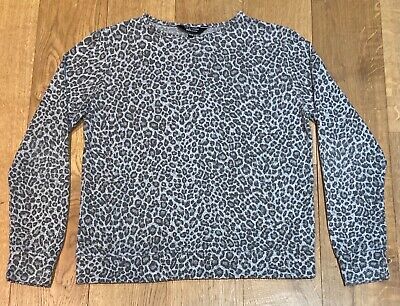 Age 12-13 yrs girls New Look fine knit leopard animal print grey jumper top