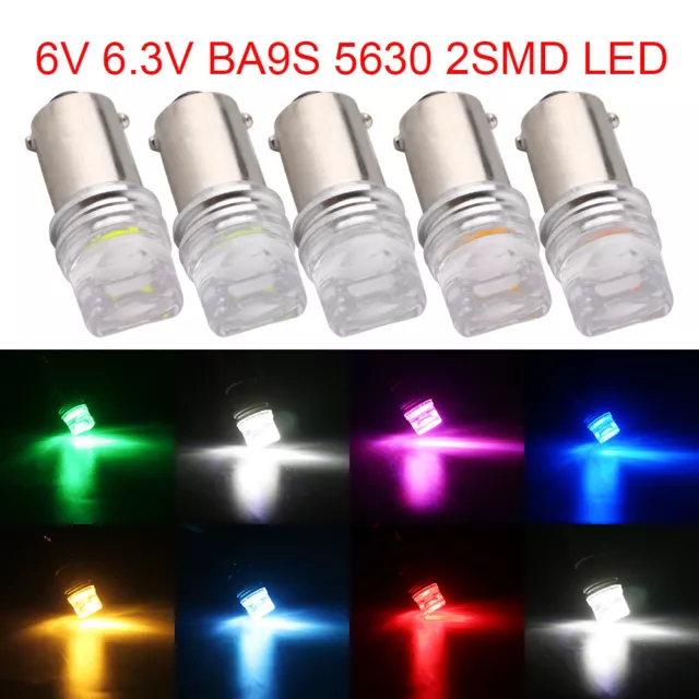 10/100Pcs 6V 6.3V DC T11 BA9S T4W 3886X 363 H6W 2SMD 5630 LED Pinball Light Bulb