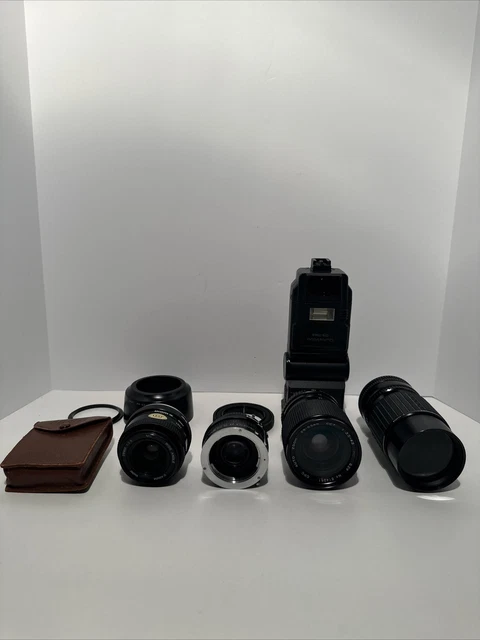 Lot Of Minolta Camera Lenses And Misc Accessories AS-IS NOT TESTED READ