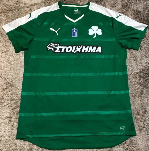 061 Genuine Panathinaikos 2015 16 Home Football Shirt Soccer Jersey Puma Mens XL