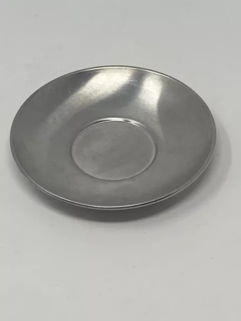 USMC Marine Corps WW2 6” Stainless Mess Hall SAUCER DATED 1945 By CARROLLTON MFG