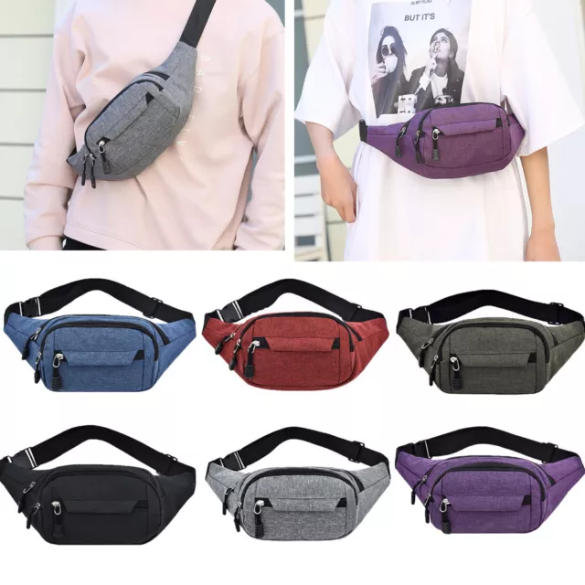 Travel Men Women Crossbody Waist Bum Bags Fanny Pack Money Belt Pouch Wallet