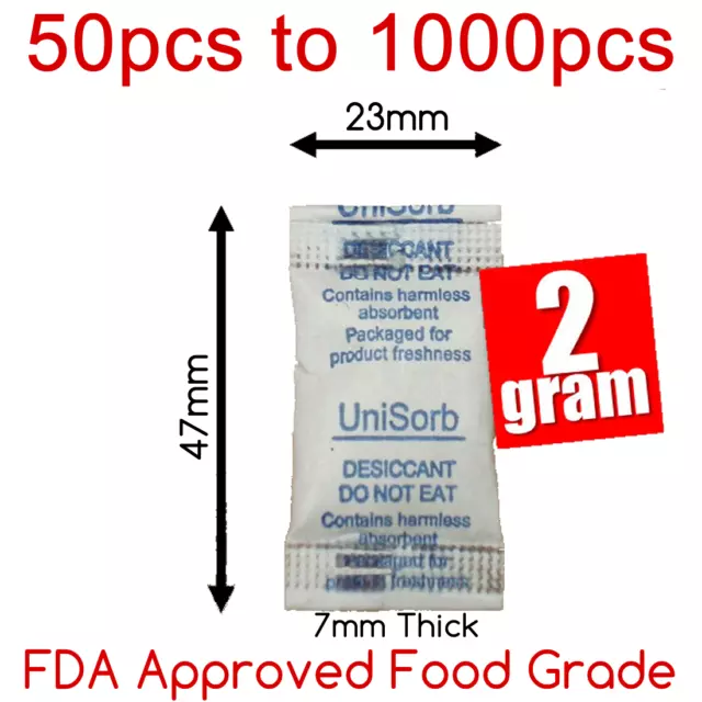 2gm packets Food Grade Silica Gel Moisture Absorber Sachets Desiccant Tyvek pack