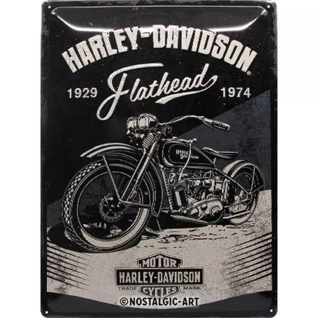 Nostalgic-Art - Männer Garagen Blechschild 30x40cm - Harley-Davidson Flathead