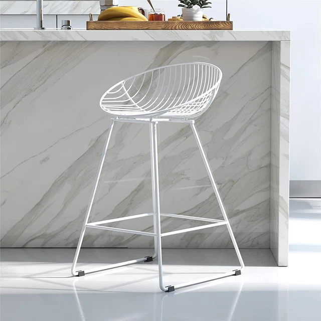 CosmoLiving by Cosmopolitan Ellis Wire Counter Stool White