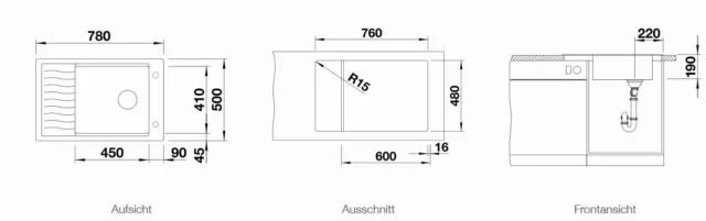 ELON XL 6 S Einbauspüle SILGRANIT anthrazit  524834 2