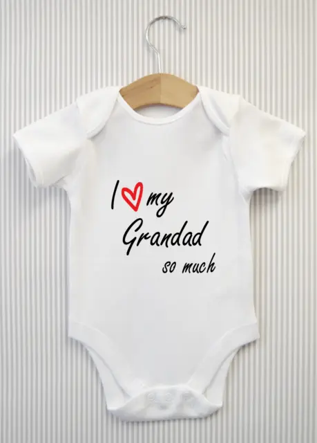 I love my Grandad Grampy Papa Pop Baby Grow Bodysuit Vest Novelty Babygrow Gift