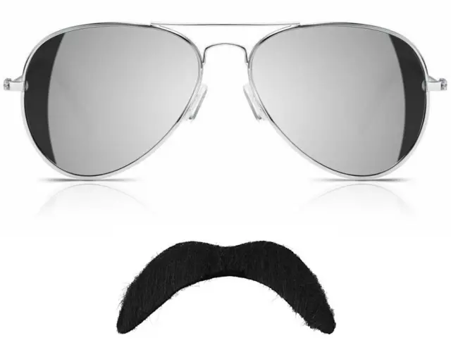 Bohemian Rhapsody Sun Glasses And Moustache Freddie Mercury Fancy Dress Costume
